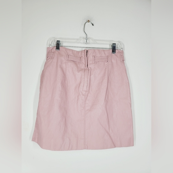 Free People Paperbag Faux Leather Mini Skirt, Size 10 - Picture 3 of 5